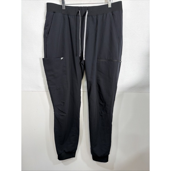 Fabletics Pants - Fabletics On-Call Scrub Joggers Womens XL Black Drawstring Tapered Leg GJ2253977